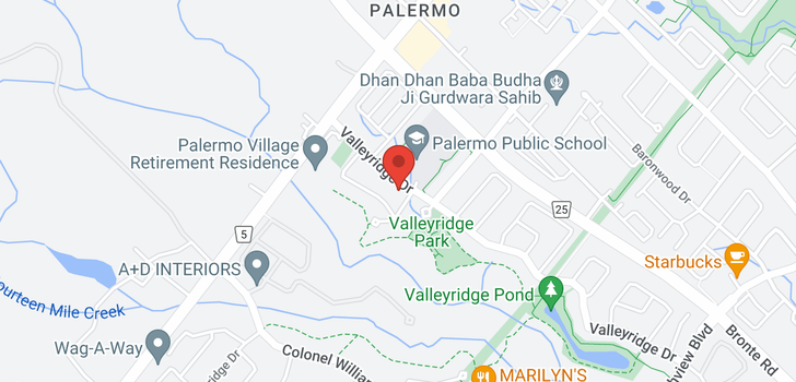 map of 2558 Valleyridge Drive